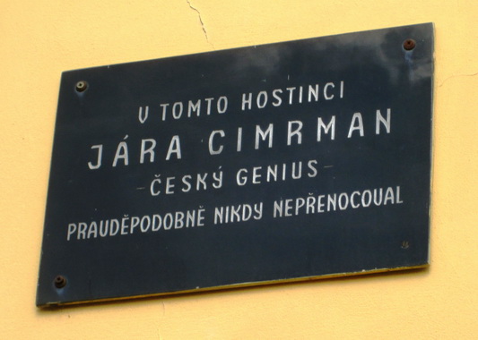 Dolní Bělá - pamětní deska J. Cimrmana.